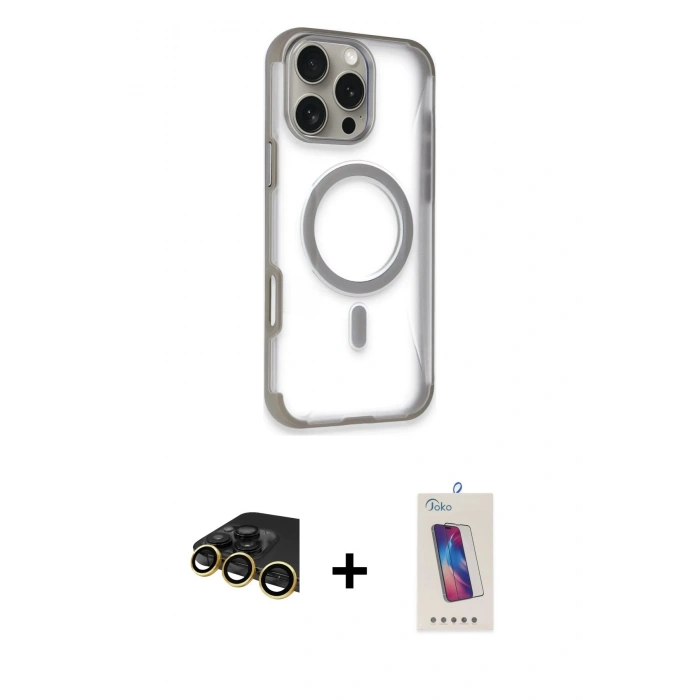 MARSİLYAN™- iPhone 14 Pro Max Kılıf Eksen Klasik Koleksiyonu - Siyah Joko 5D Cam + Raze Metal Kamera Lens - GD