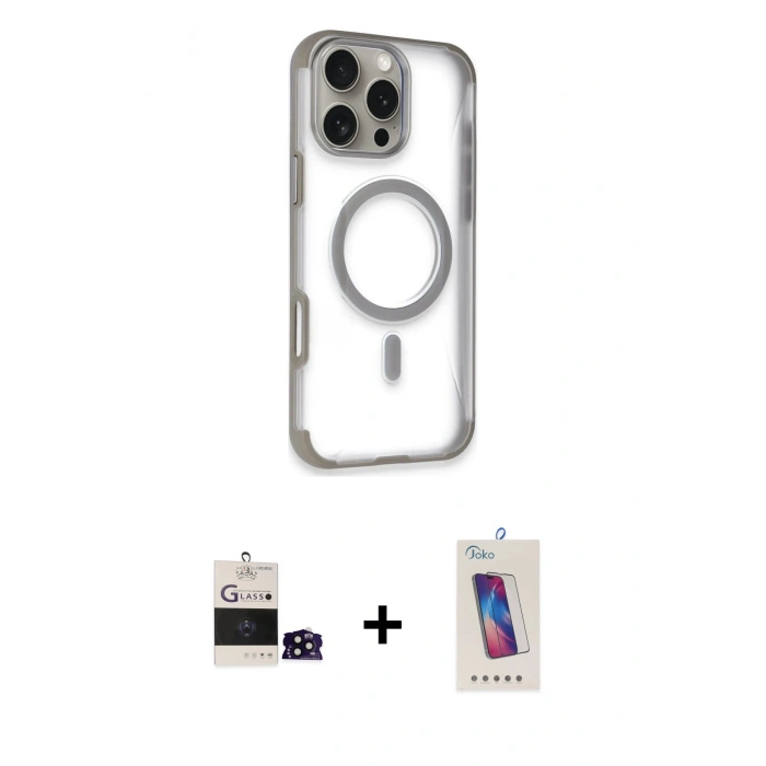 MARSİLYAN™- iPhone 14 Pro Max Kılıf Eksen Klasik Koleksiyonu - Siyah Joko 5D Cam + Bilvis Titan Kamera Lens - SH