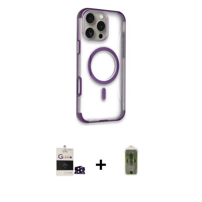 MARSİLYAN™- iPhone 14 Pro Max Kılıf Eksen Klasik Koleksiyonu - Siyah Joko Magic 5D Hayalet Cam + Bilvis Titan Kamera Lens - SH