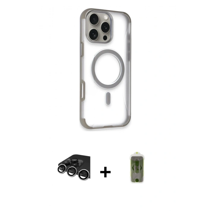 MARSİLYAN™- iPhone 14 Pro Max Kılıf Eksen Klasik Koleksiyonu - Siyah Joko Magic 5D Hayalet Cam + Raze Metal Kamera Lens - GS