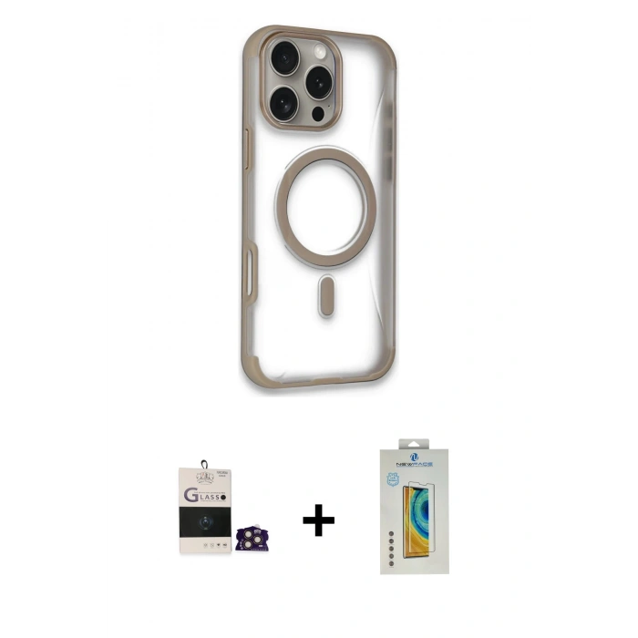 MARSİLYAN™- iPhone 14 Pro Max Kılıf Eksen Klasik Koleksiyonu - Siyah Polymer Nano Ekran Koruyucu + Bilvis Titan Kamera Lens - GD