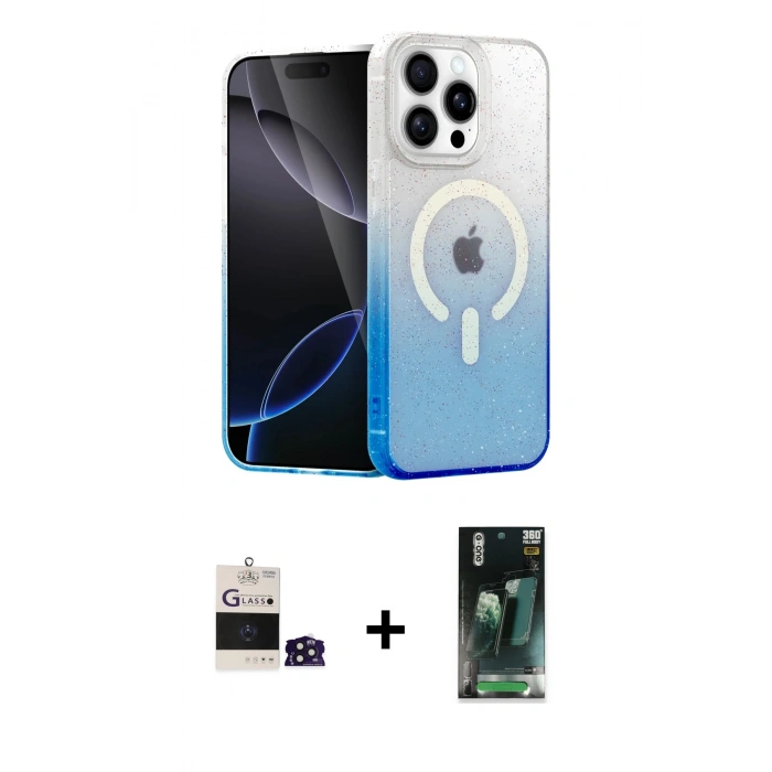 MARSİLYAN™- iPhone 14 Pro Max Kılıf Eksen Minimal Özel Seri - Şeffaf 360 Full Body Arka Koruyucu + Bilvis Titan Kamera Lens - DNMR