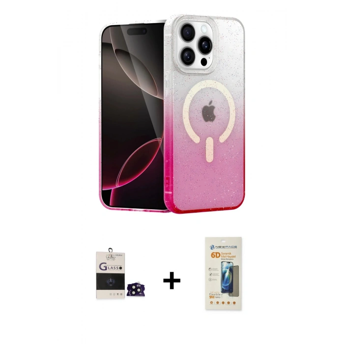 MARSİLYAN™- iPhone 14 Pro Max Kılıf Eksen Minimal Özel Seri - Siyah 6D Mat Seramik Hayalet Nano Ekran Koruyucu + Siyah Bilvis Titan Kamera Lens