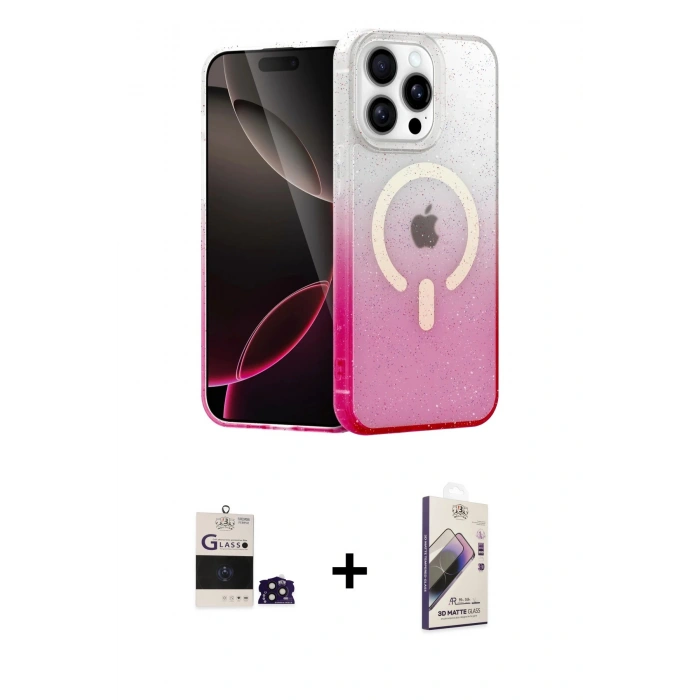 MARSİLYAN™- iPhone 14 Pro Max Kılıf Eksen Minimal Özel Seri - Siyah Bilvis 3D Mat Cam Ekran Koruyucu + Bilvis Titan Kamera Lens - DNMR