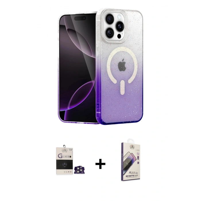 MARSİLYAN™- iPhone 14 Pro Max Kılıf Eksen Minimal Özel Seri - Siyah Bilvis 3D Mat Cam Ekran Koruyucu + Gümüş Bilvis Titan Kamera Lens