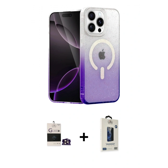 MARSİLYAN™- iPhone 14 Pro Max Kılıf Eksen Minimal Özel Seri - Siyah Bilvis Hayalet Cam Ekran Koruyucu + Bilvis Titan Kamera Lens - GD