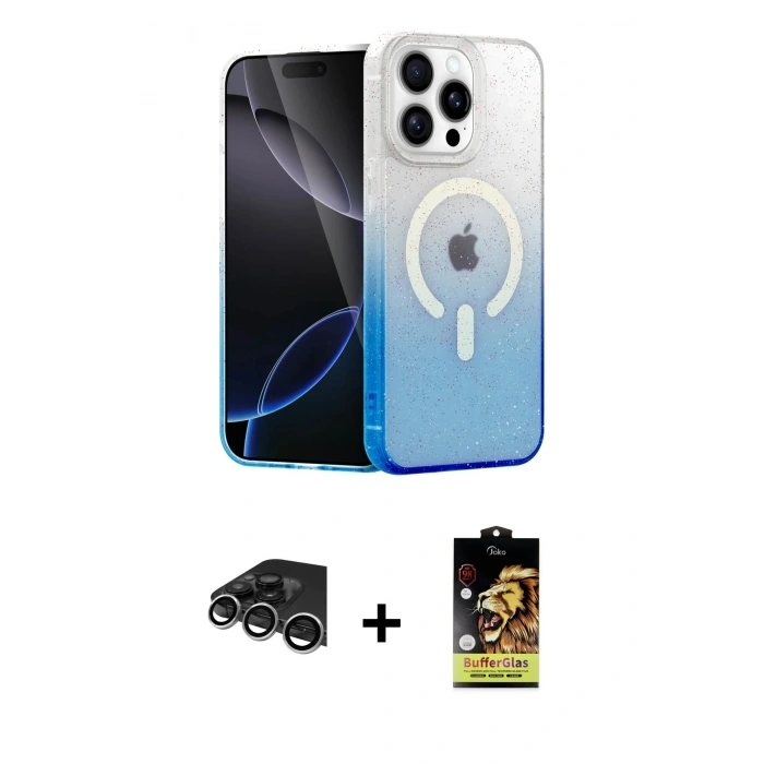 MARSİLYAN™- iPhone 14 Pro Max Kılıf Eksen Minimal Özel Seri - Siyah Buffer Cam Ekran Koruyucu + Raze Metal Kamera Lens - GS