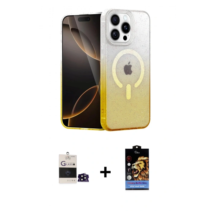 MARSİLYAN™- iPhone 14 Pro Max Kılıf Eksen Minimal Özel Seri - Siyah Buffer Hayalet Cam Ekran Koruyucu + Siyah Bilvis Titan Kamera Lens