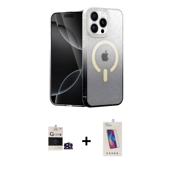 MARSİLYAN™- iPhone 14 Pro Max Kılıf Eksen Minimal Özel Seri - Siyah Joko 5D Cam + Bilvis Titan Kamera Lens - DNMR