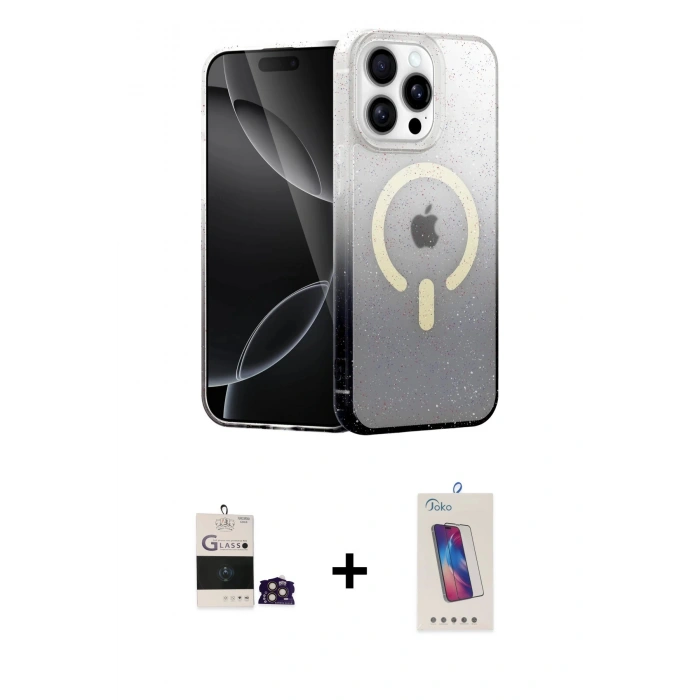 MARSİLYAN™- iPhone 14 Pro Max Kılıf Eksen Minimal Özel Seri - Siyah Joko 5D Cam + Bilvis Titan Kamera Lens - GD