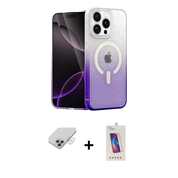 MARSİLYAN™- iPhone 14 Pro Max Kılıf Eksen Minimal Özel Seri - Siyah Joko 5D Cam + Gold Band Metal Kamera Lens