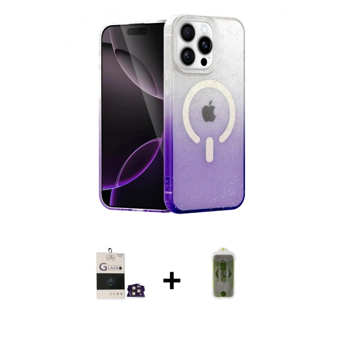 MARSİLYAN™- iPhone 14 Pro Max Kılıf Eksen Minimal Özel Seri - Siyah Joko Magic 5D Hayalet Cam + Bilvis Titan Kamera Lens - GD