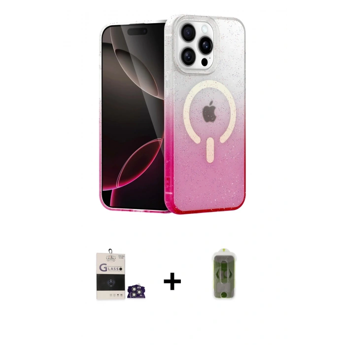 MARSİLYAN™- iPhone 14 Pro Max Kılıf Eksen Minimal Özel Seri - Siyah Joko Magic 5D Hayalet Cam + Bilvis Titan Kamera Lens - GS