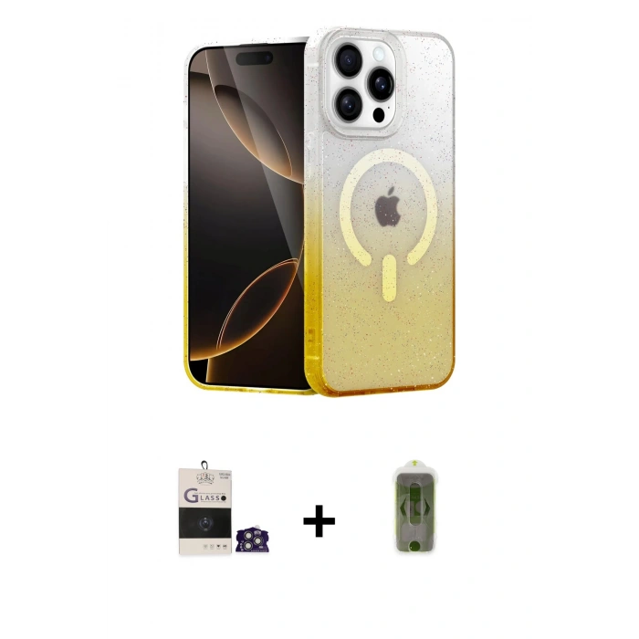 MARSİLYAN™- iPhone 14 Pro Max Kılıf Eksen Minimal Özel Seri - Siyah Joko Magic 5D Hayalet Cam + Bilvis Titan Kamera Lens - GS