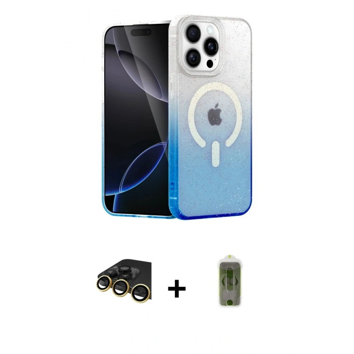 MARSİLYAN™- iPhone 14 Pro Max Kılıf Eksen Minimal Özel Seri - Siyah Joko Magic 5D Hayalet Cam + Raze Metal Kamera Lens - GD