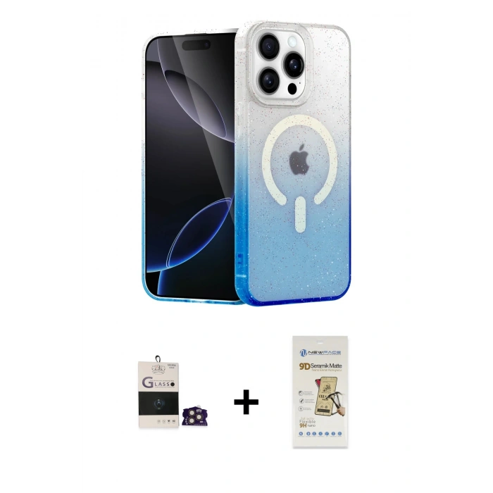 MARSİLYAN™- iPhone 14 Pro Max Kılıf Eksen Minimal Özel Seri - Siyah Mat Seramik Nano Ekran Koruyucu + Bilvis Titan Kamera Lens - GD