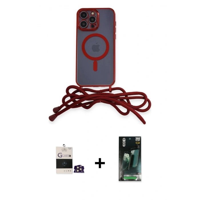 MARSİLYAN™- iPhone 14 Pro Max Kılıf Eksen Özel Seri - Şeffaf 360 Full Body Arka Koruyucu + Bilvis Titan Kamera Lens - GD