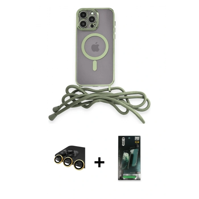 MARSİLYAN™- iPhone 14 Pro Max Kılıf Eksen Özel Seri - Şeffaf 360 Full Body Arka Koruyucu + Raze Metal Kamera Lens - GD