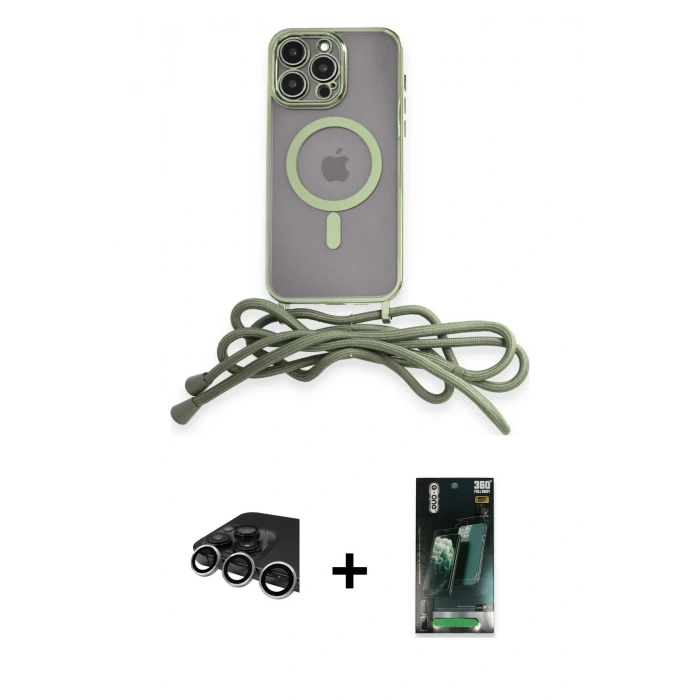 MARSİLYAN™- iPhone 14 Pro Max Kılıf Eksen Özel Seri - Şeffaf 360 Full Body Arka Koruyucu + Raze Metal Kamera Lens - GS