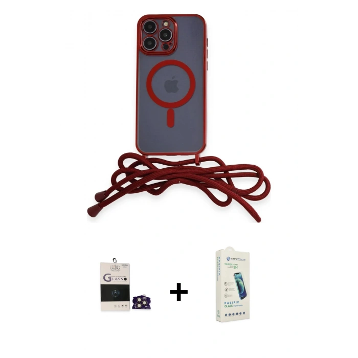 MARSİLYAN™- iPhone 14 Pro Max Kılıf Eksen Özel Seri - Şeffaf Pasifik Cam Ekran Koruyucu + Gold Bilvis Titan Kamera Lens
