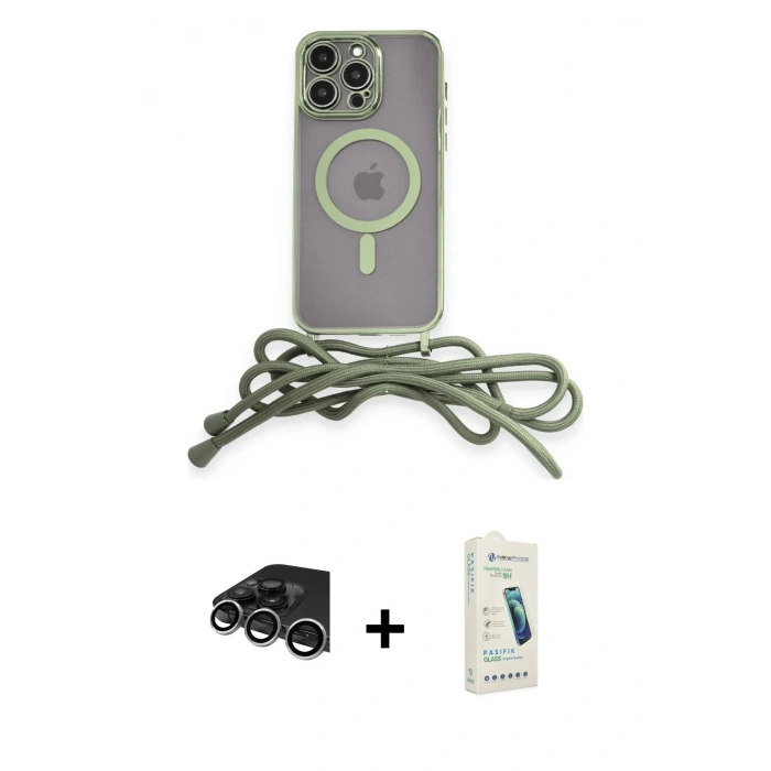 MARSİLYAN™- iPhone 14 Pro Max Kılıf Eksen Özel Seri - Şeffaf Pasifik Cam Ekran Koruyucu + Raze Metal Kamera Lens - GS