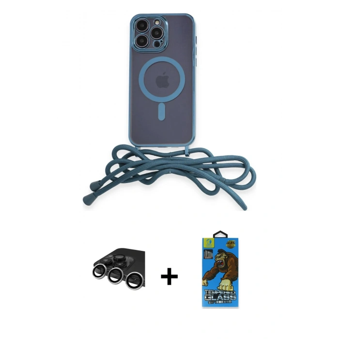 MARSİLYAN™- iPhone 14 Pro Max Kılıf Eksen Özel Seri - Siyah 18D Cam Ekran Koruyucu + Raze Metal Kamera Lens - GS