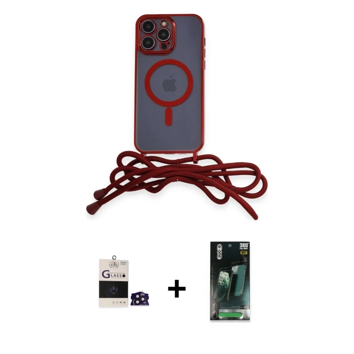 MARSİLYAN™- iPhone 14 Pro Max Kılıf Eksen Özel Seri - Siyah 360 Mat Full Body Arka Koruyucu + Bilvis Titan Kamera Lens - DNMR
