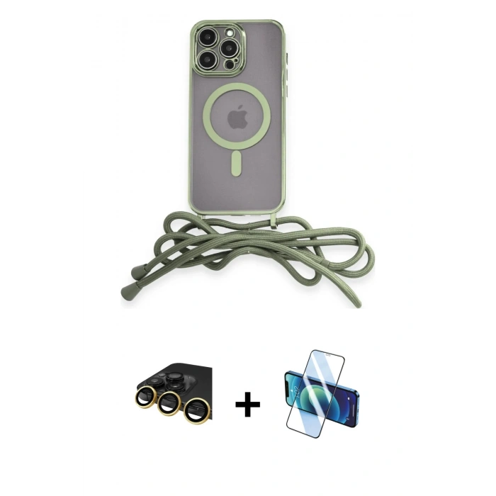 MARSİLYAN™- iPhone 14 Pro Max Kılıf Eksen Özel Seri - Siyah 3D Antistatik Cam Ekran Koruyucu + Raze Metal Kamera Lens - GD