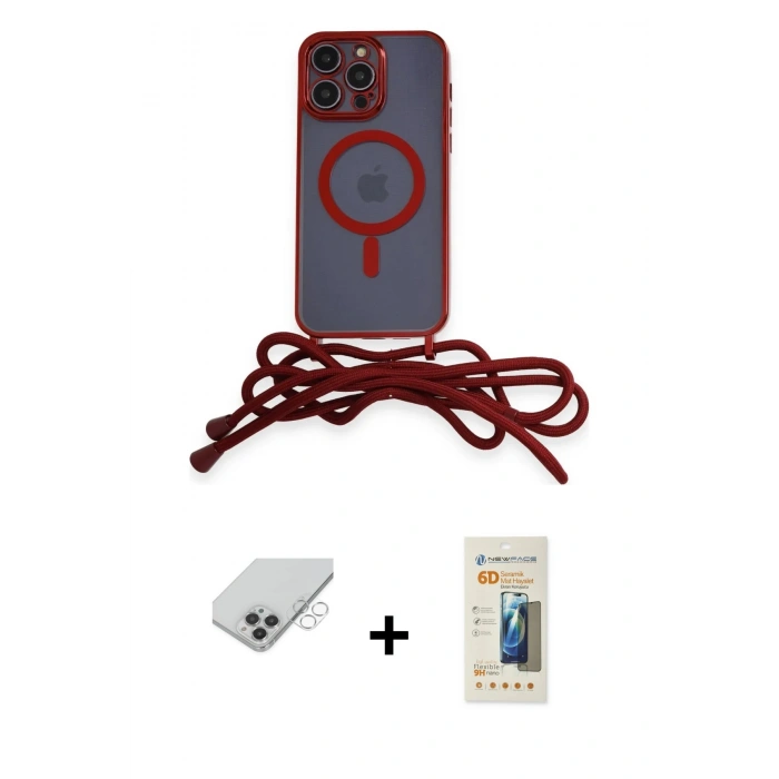 MARSİLYAN™- iPhone 14 Pro Max Kılıf Eksen Özel Seri - Siyah 6D Mat Seramik Hayalet Nano Ekran Koruyucu + Band Metal Kamera Lens - GS