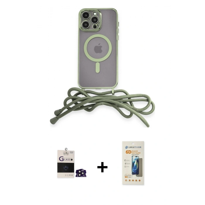 MARSİLYAN™- iPhone 14 Pro Max Kılıf Eksen Özel Seri - Siyah 6D Mat Seramik Hayalet Nano Ekran Koruyucu + Bilvis Titan Kamera Lens - DNMR