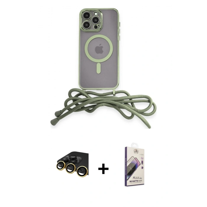 MARSİLYAN™- iPhone 14 Pro Max Kılıf Eksen Özel Seri - Siyah Bilvis 3D Mat Cam Ekran Koruyucu + Raze Metal Kamera Lens - GD