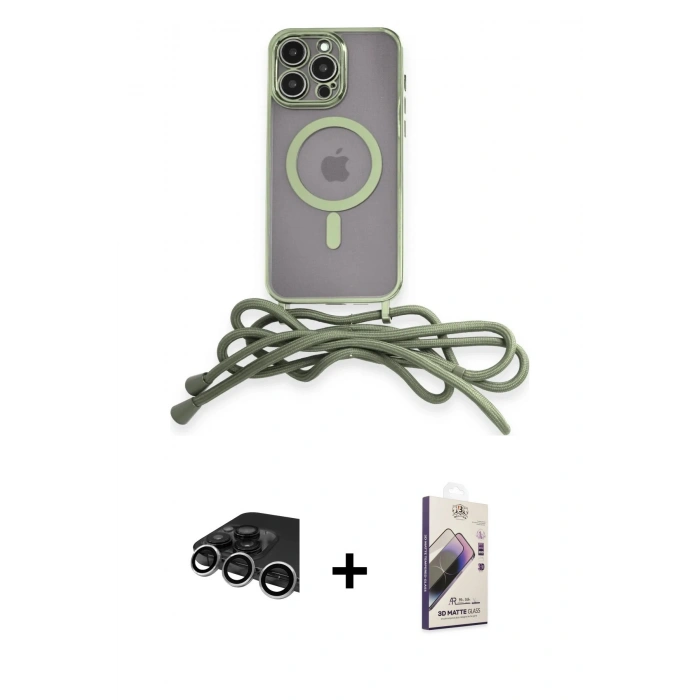 MARSİLYAN™- iPhone 14 Pro Max Kılıf Eksen Özel Seri - Siyah Bilvis 3D Mat Cam Ekran Koruyucu + Raze Metal Kamera Lens - GS