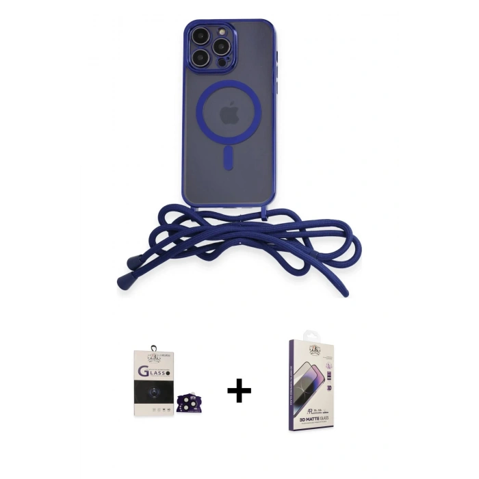 MARSİLYAN™- iPhone 14 Pro Max Kılıf Eksen Özel Seri - Siyah Bilvis 3D Mat Cam Ekran Koruyucu + Siyah Bilvis Titan Kamera Lens
