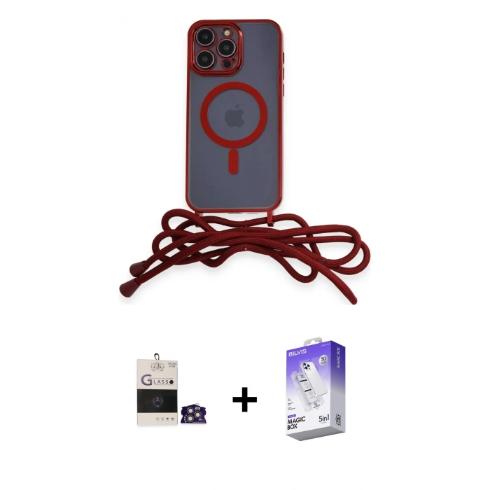 MARSİLYAN™- iPhone 14 Pro Max Kılıf Eksen Özel Seri - Siyah Bilvis 5in1 3D Magic Cam Ekran Koruyucu + Bilvis Titan Kamera Lens - GS