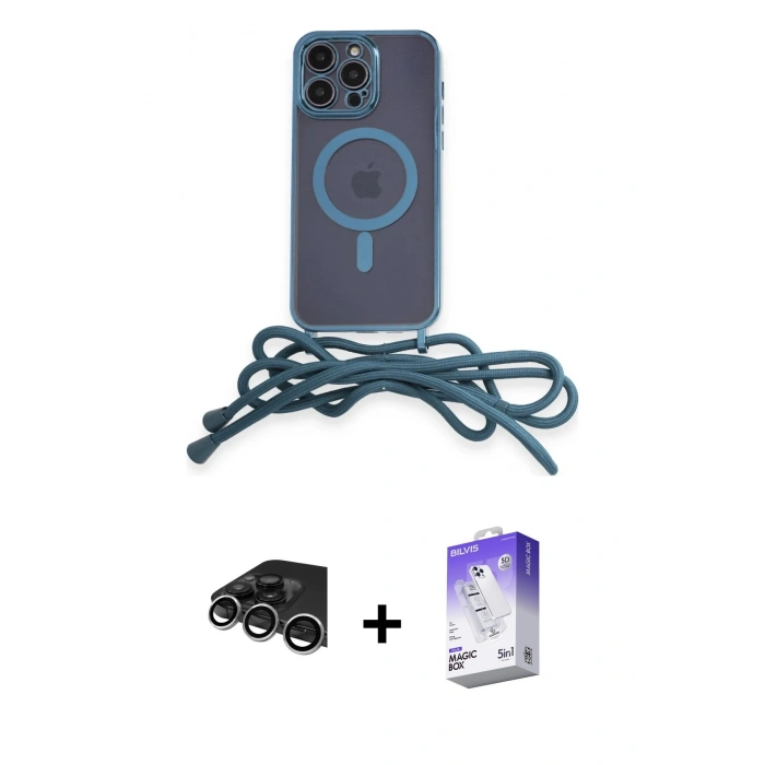 MARSİLYAN™- iPhone 14 Pro Max Kılıf Eksen Özel Seri - Siyah Bilvis 5in1 3D Magic Cam Ekran Koruyucu + Raze Metal Kamera Lens - GS