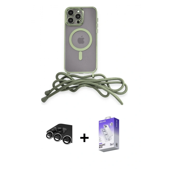 MARSİLYAN™- iPhone 14 Pro Max Kılıf Eksen Özel Seri - Siyah Bilvis 5in1 3D Magic Cam Ekran Koruyucu + Raze Metal Kamera Lens - GS