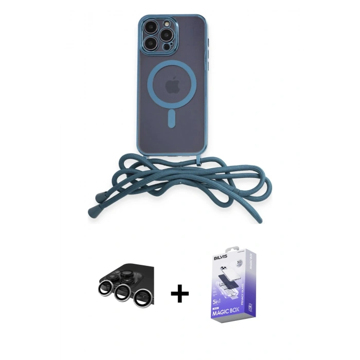 MARSİLYAN™- iPhone 14 Pro Max Kılıf Eksen Özel Seri - Siyah Bilvis 5in1 5D Magic Hayalet Cam Ekran Koruyucu + Raze Metal Kamera Lens - GS