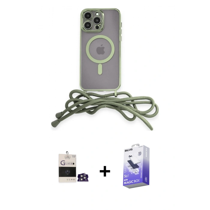 MARSİLYAN™- iPhone 14 Pro Max Kılıf Eksen Özel Seri - Siyah Bilvis 5in1 5D Magic Hayalet Cam Ekran Koruyucu + Bilvis Titan Kamera Lens - GS