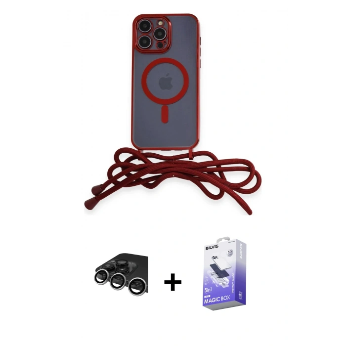 MARSİLYAN™- iPhone 14 Pro Max Kılıf Eksen Özel Seri - Siyah Bilvis 5in1 5D Magic Hayalet Cam Ekran Koruyucu + Raze Metal Kamera Lens - GS