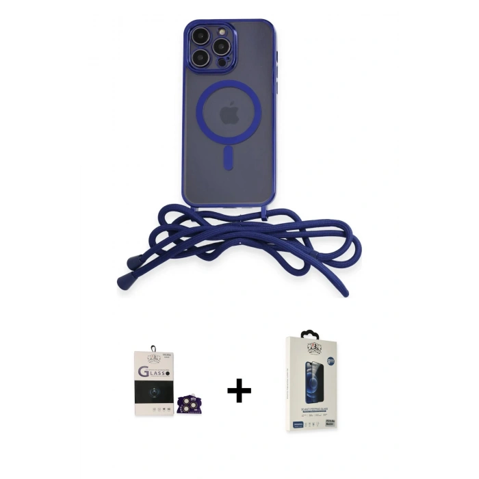 MARSİLYAN™- iPhone 14 Pro Max Kılıf Eksen Özel Seri - Siyah Bilvis Hayalet Cam Ekran Koruyucu + Bilvis Titan Kamera Lens - GD