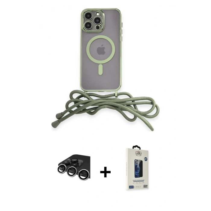 MARSİLYAN™- iPhone 14 Pro Max Kılıf Eksen Özel Seri - Siyah Bilvis Hayalet Cam Ekran Koruyucu + Gümüş Raze Metal Kamera Lens