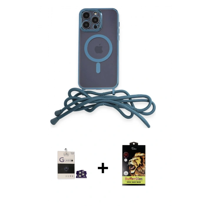 MARSİLYAN™- iPhone 14 Pro Max Kılıf Eksen Özel Seri - Siyah Buffer Cam Ekran Koruyucu + Gümüş Bilvis Titan Kamera Lens