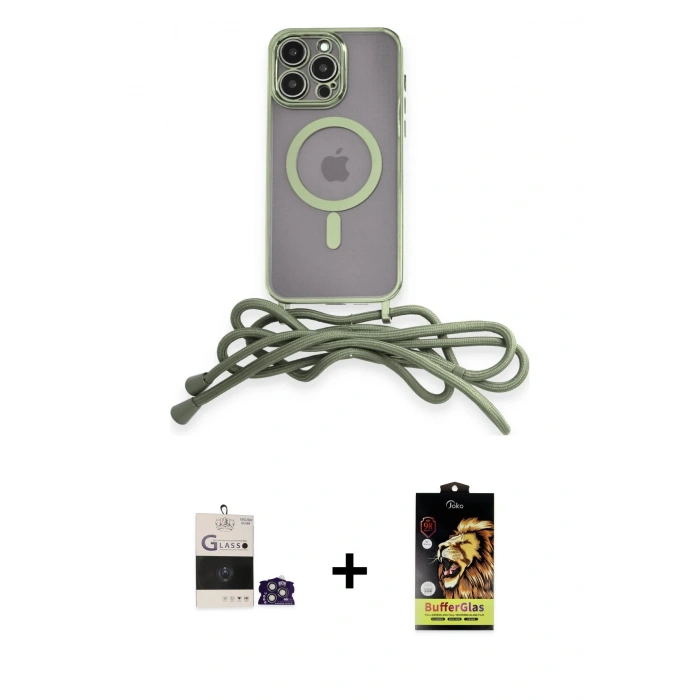 MARSİLYAN™- iPhone 14 Pro Max Kılıf Eksen Özel Seri - Siyah Buffer Cam Ekran Koruyucu + Gümüş Bilvis Titan Kamera Lens