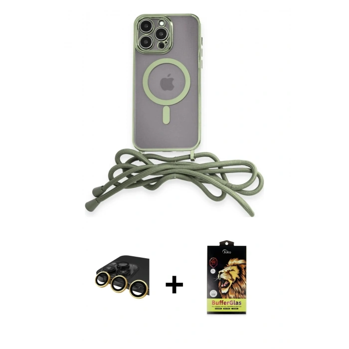 MARSİLYAN™- iPhone 14 Pro Max Kılıf Eksen Özel Seri - Siyah Buffer Cam Ekran Koruyucu + Raze Metal Kamera Lens - GD