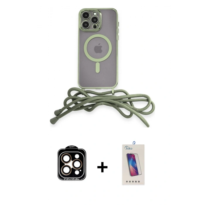 MARSİLYAN™- iPhone 14 Pro Max Kılıf Eksen Özel Seri - Siyah Joko 5D Cam + PVD Metal Kamera Lens - TU