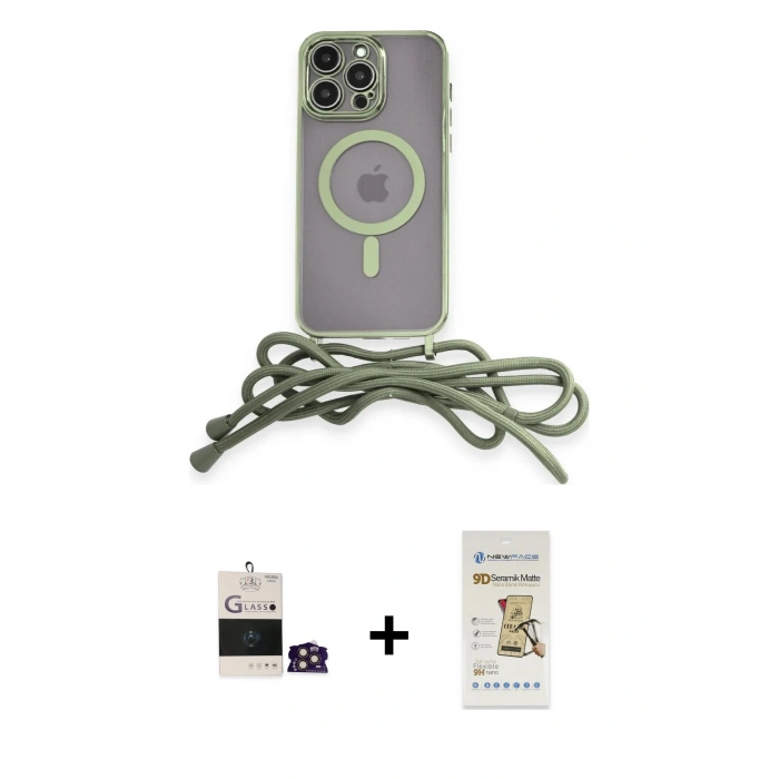 MARSİLYAN™- iPhone 14 Pro Max Kılıf Eksen Özel Seri - Siyah Mat Seramik Nano Ekran Koruyucu + Bilvis Titan Kamera Lens - GD