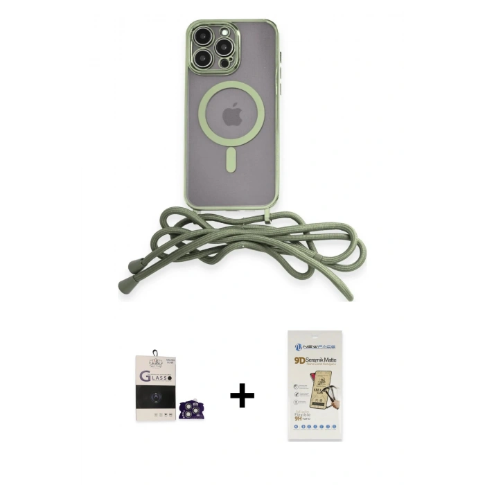 MARSİLYAN™- iPhone 14 Pro Max Kılıf Eksen Özel Seri - Siyah Mat Seramik Nano Ekran Koruyucu + Bilvis Titan Kamera Lens - GS