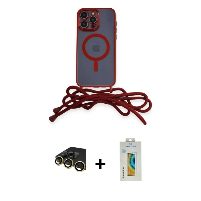 MARSİLYAN™- iPhone 14 Pro Max Kılıf Eksen Özel Seri - Siyah Polymer Nano Ekran Koruyucu + Gold Raze Metal Kamera Lens