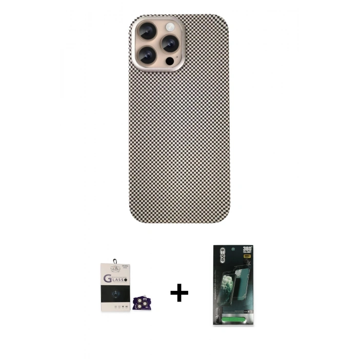 MARSİLYAN™- iPhone 14 Pro Max Kılıf Eksen Prime - Şeffaf 360 Full Body Arka Koruyucu + Bilvis Titan Kamera Lens - GD