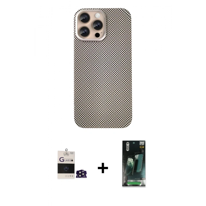 MARSİLYAN™- iPhone 14 Pro Max Kılıf Eksen Prime - Şeffaf 360 Full Body Arka Koruyucu + Derin Mor Bilvis Titan Kamera Lens